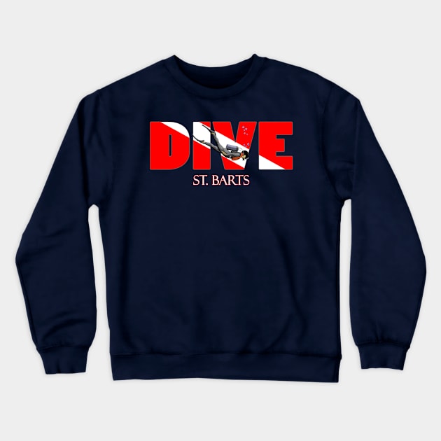 DIVE St. Barts SCUBA Diving Snorkeling Crewneck Sweatshirt by macdonaldcreativestudios